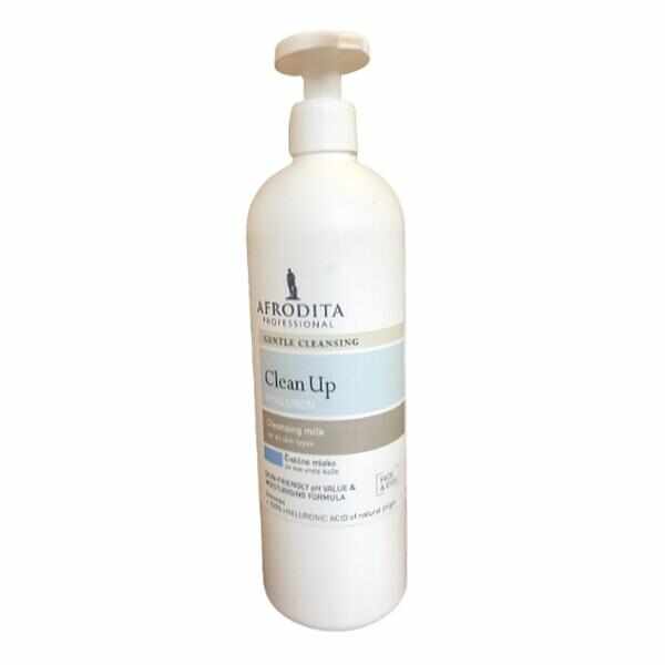 Lapte demachiant cu acid hialuronic pentru toate tipurile de ten Cosmetica Afrodita, 500 ml 