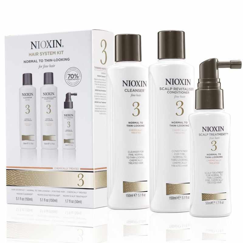 Nioxin - Pachet complet System 3 pentru parul natural, cu aspect subtiat, fin, sau tratat chimic