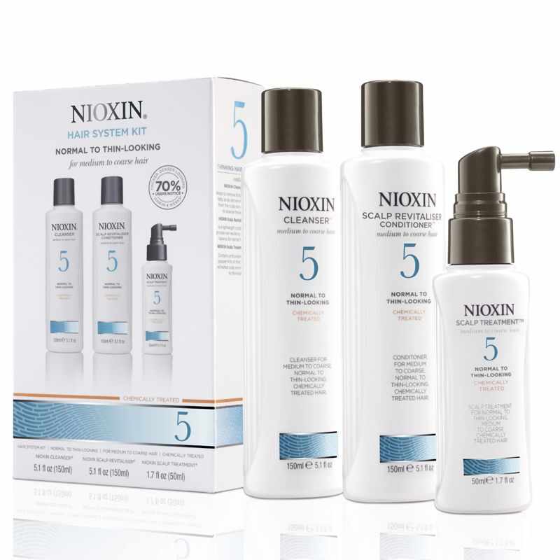 Nioxin - Pachet complet System 5 pentru parul normal, subtiat, spre aspru, cu aspect natural sau vopsit 