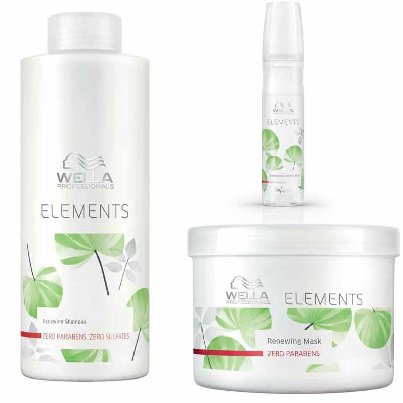 Pachet 1 Wella Elements Renewing - Sampon, Masca si Spray Leave - In