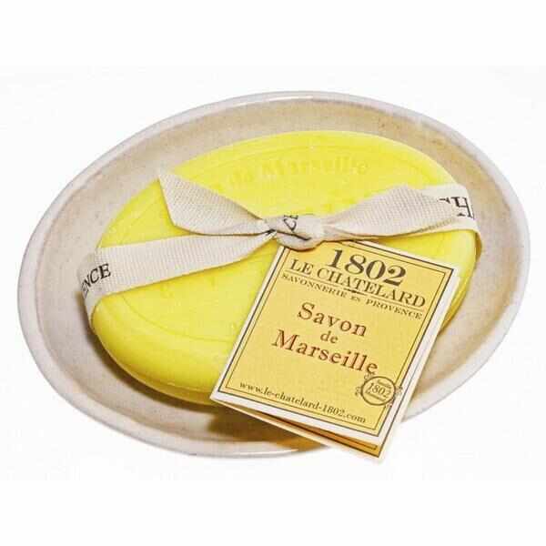 Set Cadou Savoniera Sapun Natural Marsilia Oval 100g Verveine Citron Le Chatelard 1802