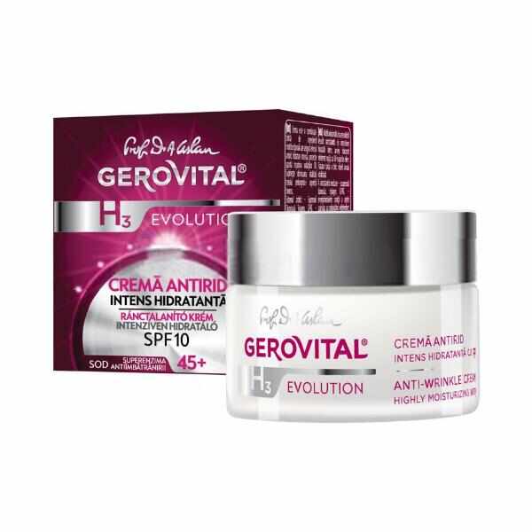 Crema Antirid Intens Hidratanta SPF 10 - Gerovital H3 Evolution Anti-Wrinkle Highly Moisturizing Cream, 50ml