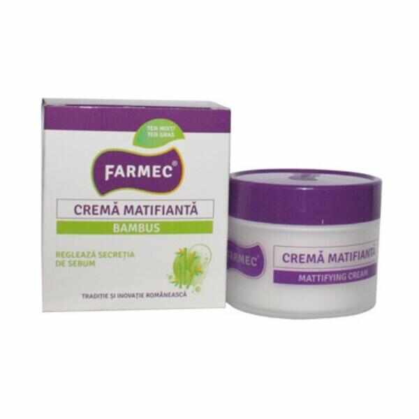 Crema Matifianta cu Extract de Bambus - Farmec Mattifying Cream, 50ml