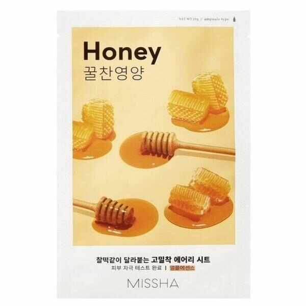 Masca cu extract de miere – luminozitate Airy Fit Sheet Mask (Honey), Missha, 19g