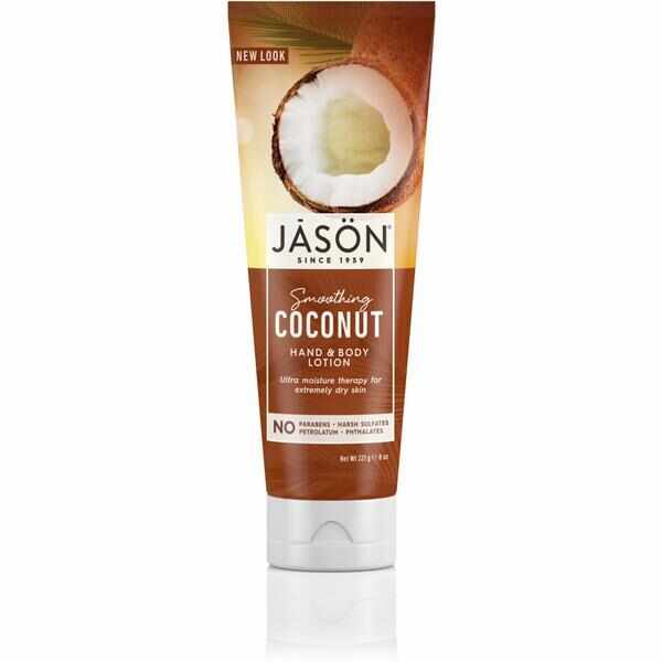 Crema hidratanta cu ulei de cocos pentru maini si corp, Jason, 227g