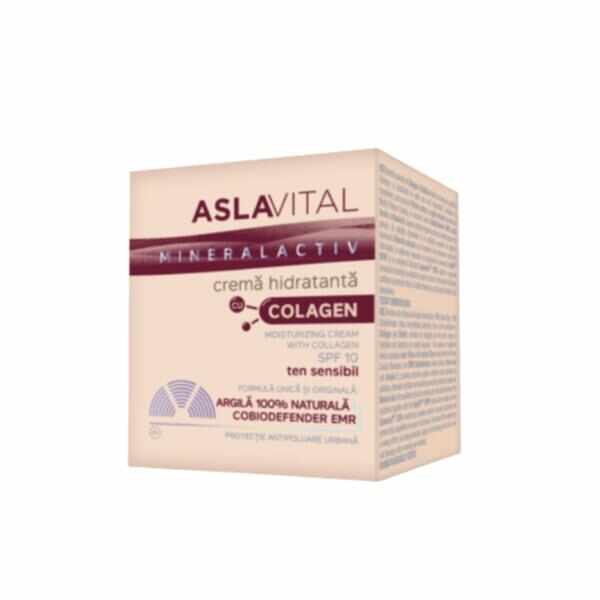 Crema Hidratanta cu Colagen - Aslavital Mineralactiv SPF 10, 50ml