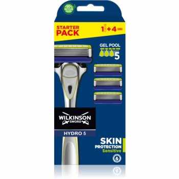 Wilkinson Sword Hydro5 Skin Protection Sensitive Aparat de ras + rezervă lame