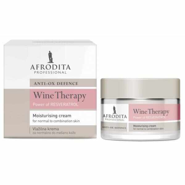 Crema Hidratanta pentru Ten Normal si Mixt - Cosmetica Afrodita Wine Therapy Resveratrol Moisturising Cream for Normal to Combination Skin, 50ml