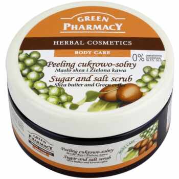 Green Pharmacy Body Care Shea Butter & Green Coffee peeling cu zahar si sare