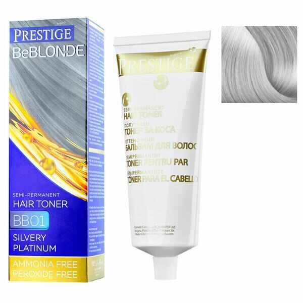 Vopsea de Par Semi-Permanenta Rosa Impex Prestige VIP's BeBlonde Hair Toner, nuanta BB02 Silver Effect, 100ml