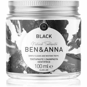 BEN&ANNA Natural Toothpaste Black pastă de dinți în borcan de sticlă cu cărbune activ