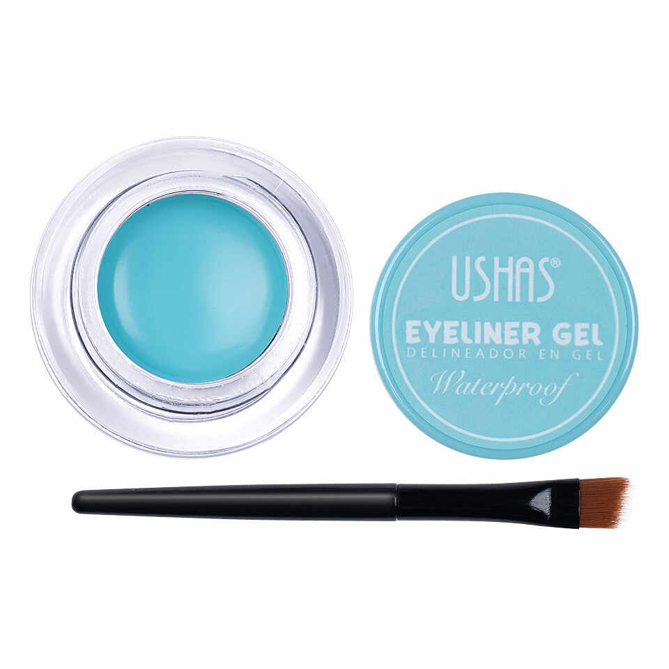 Eyeliner Colorat Ochi Super Cat Eye Ushas + Pensula Aplicare, Baby Blue