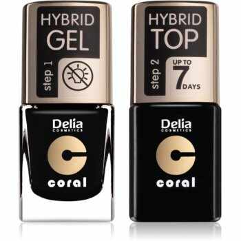 Delia Cosmetics Coral Nail Enamel Hybrid Gel set odstín 26 pentru femei