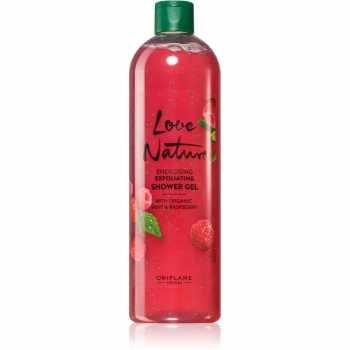 Oriflame Love Nature Organic Mint & Raspberry gel exfoliant de curatare cu arome de zmeura