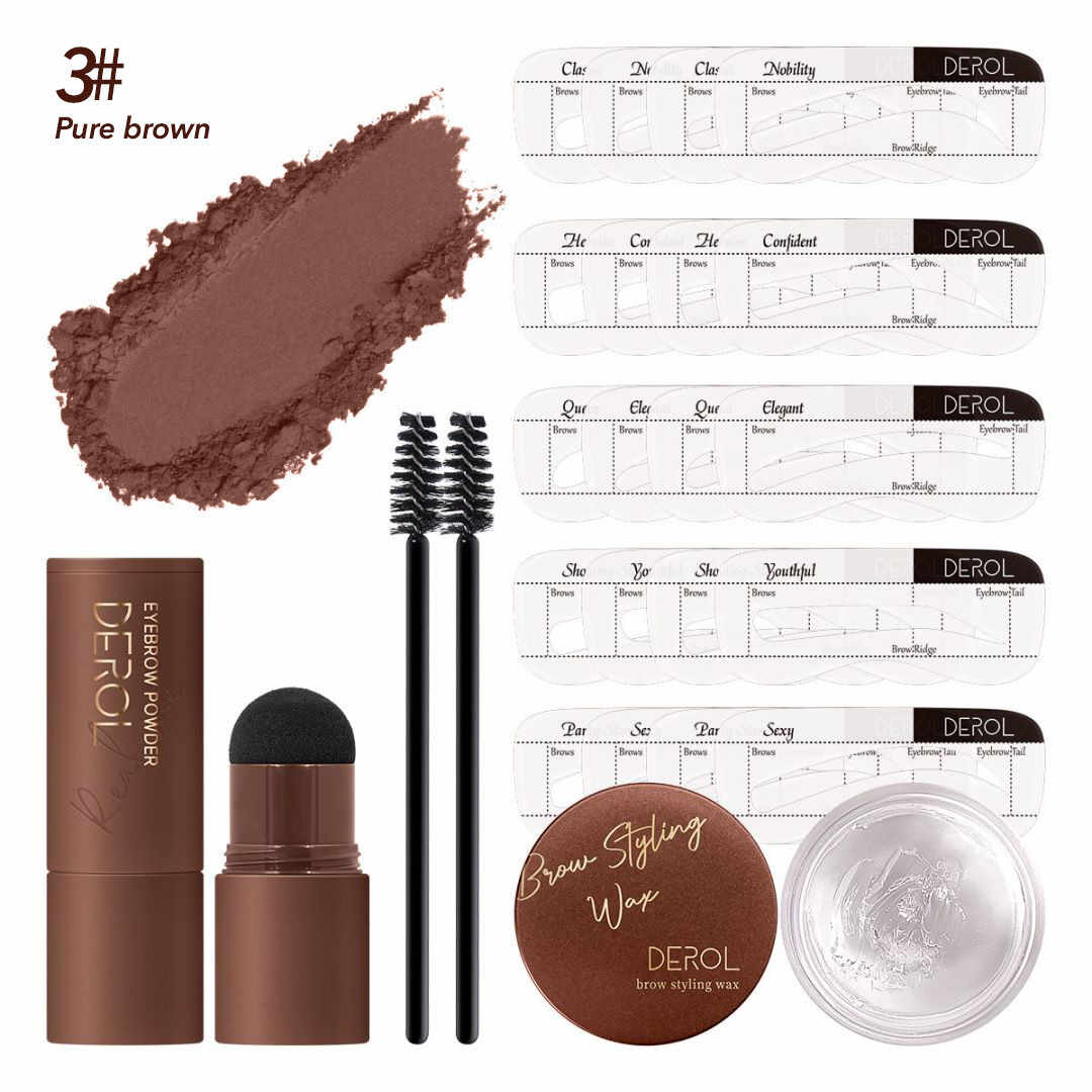 Set Sprancene Derol Perfect Outline Eyebrow Styling #03 Pure Brown