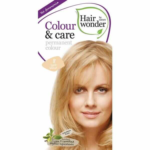 Vopsea par naturala, Colour & Care, 8 Light Blond, Hairwonder