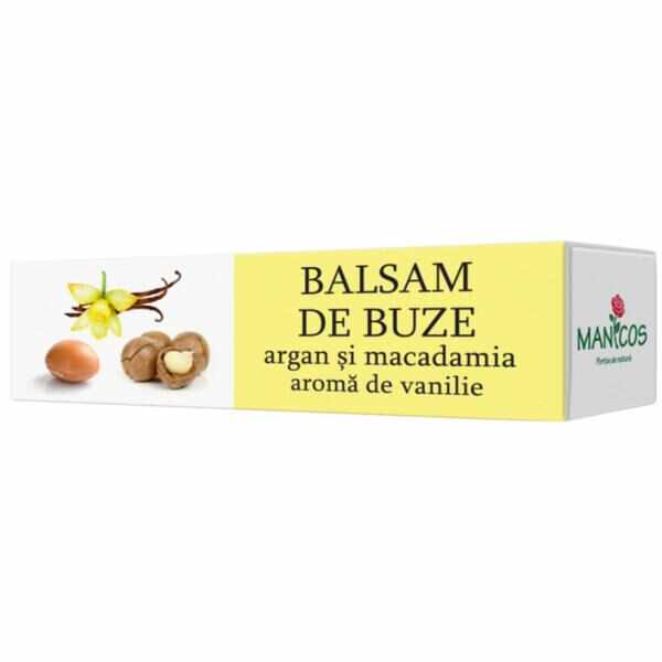 Balsam de Buze cu Argan si Macadamia si Aroma de Vanilie Manicos, 4.8g