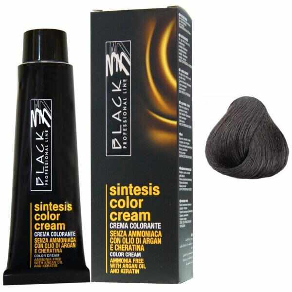 Vopsea Crema Demi-permanenta - Black Professional Line Sintesis Color Cream, nuanta 1.0 Black, 100ml