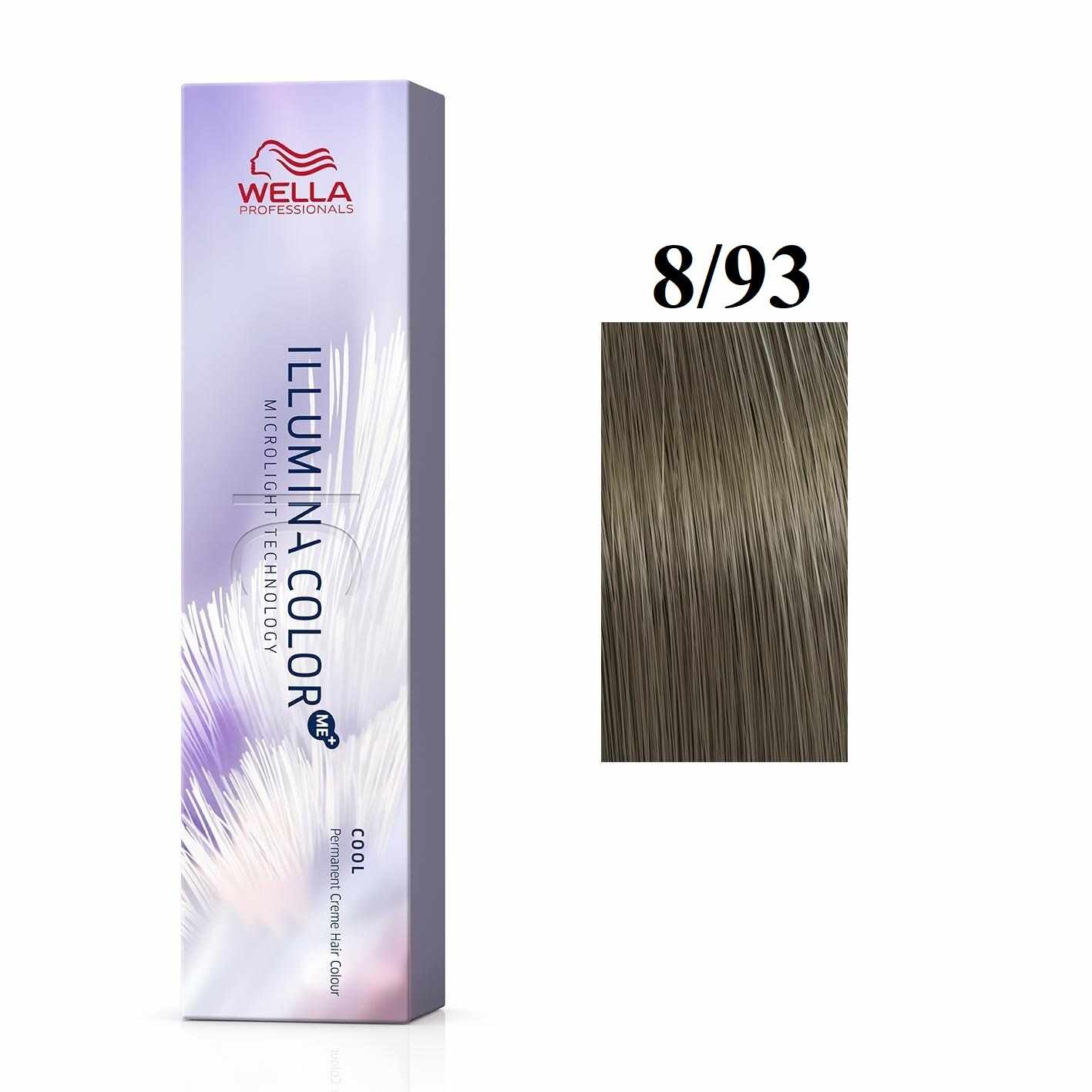Vopsea permanenta Wella Professionals Illumina Color 8/93, Blond Deschis Auriu Albastru, 60ml