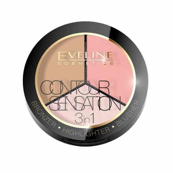Pudra Contour sensation 3 in 1, Eveline Cosmetics, Pink Beige 15g