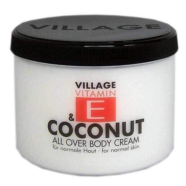 Crema de corp cu Vitamina E si Cocos, Village Cosmetics, 500 ml