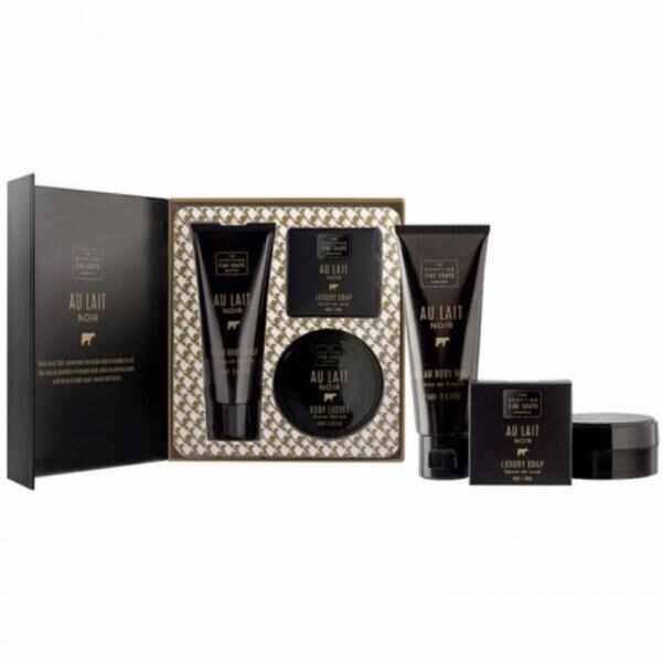 Set cadou Au Lait Noir Body Care Gift Set - crema corporala 75ml + sapun 40g + luciu corp 50ml
