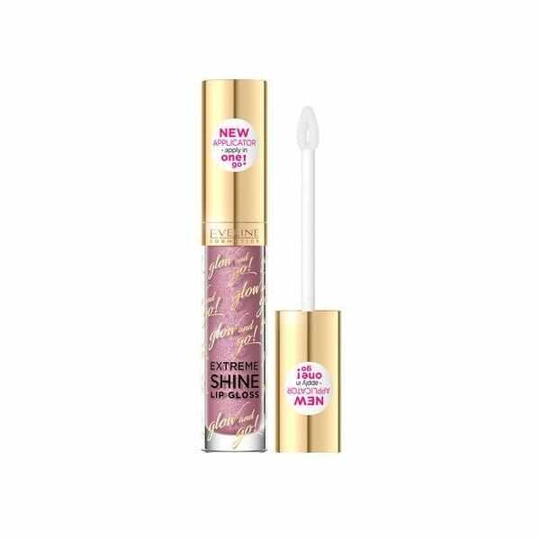 Luciu de buze, Eveline Cosmetics, Glow and go! Extreme Shine Lip Gloss, 08 Dreamy Purple, 4.5 ml