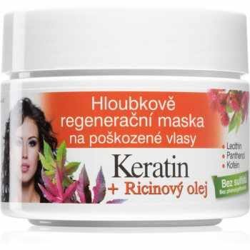 Bione Cosmetics Keratin + Ricinový olej masca de par regeneratoare
