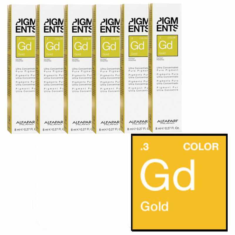Set Pigment Concentrat Auriu - Alfaparf Milano Ultra Concentrated Pure Pigment GOLD 6 x 8 ml