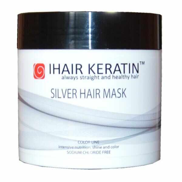 Masca Nuantatoare Gri - Silver Hair Mask iHair Keratin, 500 ml