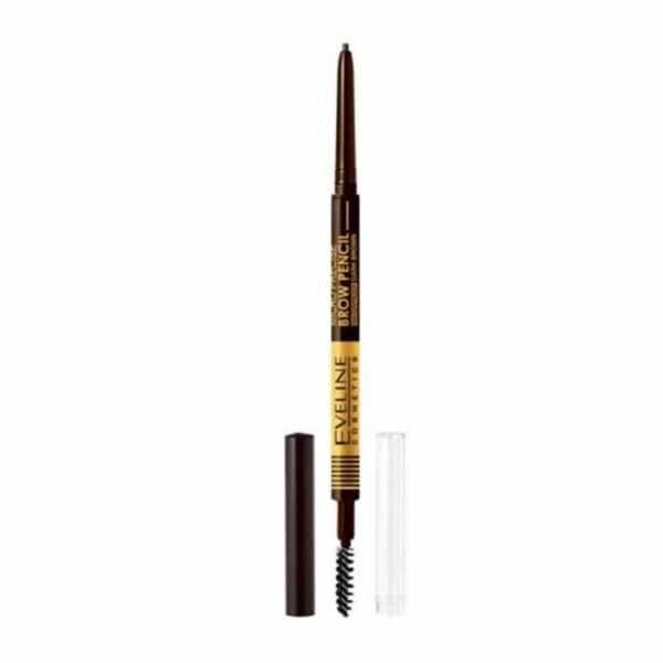 Creion pentru sprancene cu perie, Eveline Cosmetics, Micro Precise Brow Pencil, nuanta 03 Dark Brown