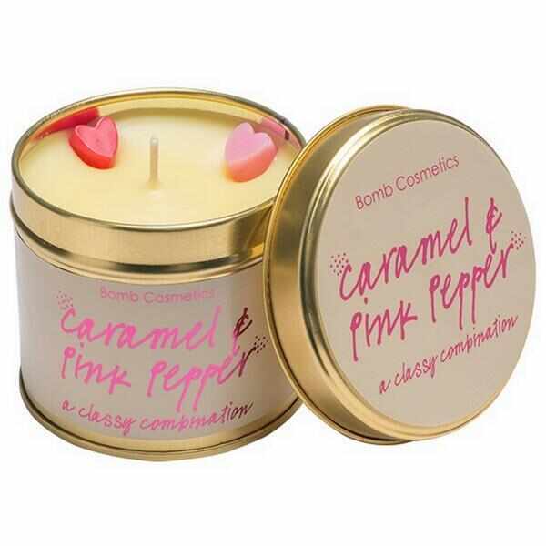 Lumanare parfumata Caramel & Pink Pepper, Bomb Cosmetics, 252g