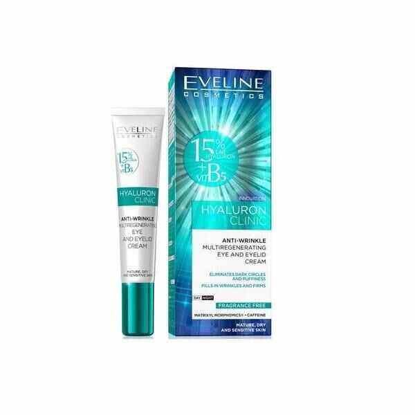 Crema de ochi anti-rid, Eveline Cosmetics, Hyaluron Clinic ,20 ml