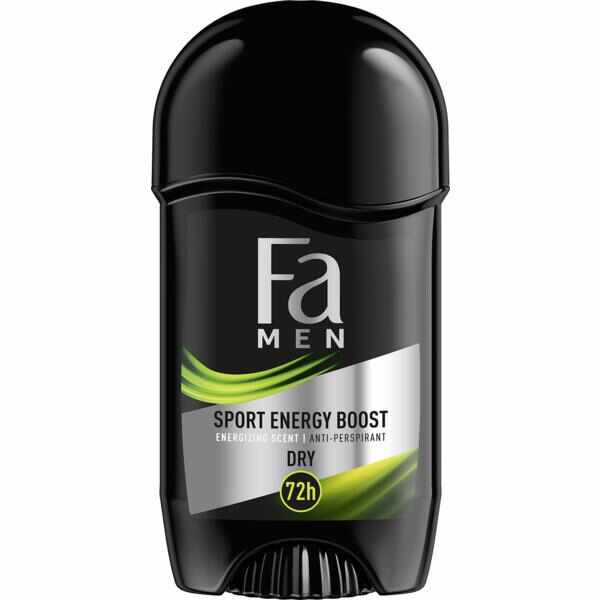 Deodorant Stick Antiperspirant pentru Barbati Sport Energy Boost Dry 72h Fa Men, 50 ml