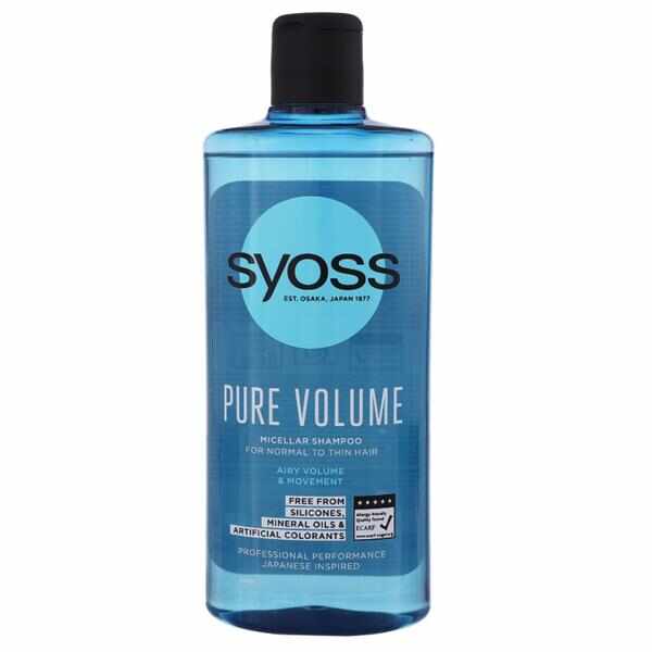 Sampon Micelar pentru Volum pentru Par Normal Spre Subtire - Syoss Professional Performance Japanese Inspired Pure Volume Micellar Shampoo for Normal to Thin Hair, 440 ml