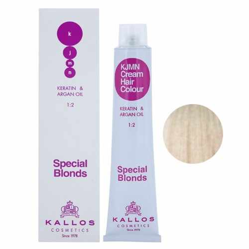 Vopsea Permanenta - Ultra Blond Perlat Special - Kallos KJMN Cream Hair Colour Special Blonds nuanta 12.8 Special Ultra Pearl Blond 100ml