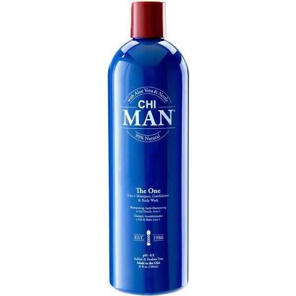 Sampon, Balsam si Gel de Dus pentru Barbati - Chi Man The One 3-in-1 Shampoo, Conditioner & Body Wash, 739 ml